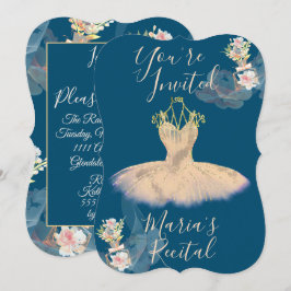 Ragfijne roze gouden ballerina jurk bloemgeur kaart