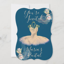 Ragfijne roze gouden ballerina jurk bloemige parfu kaart