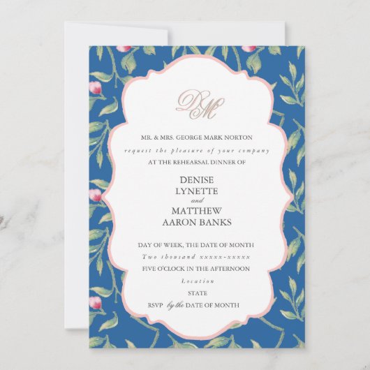 Ragfijne Roze Oefenavondeten Kaart (Voorkant)