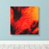 Ragfijne wolken - Oranje Canvas Afdruk (Insitu (Houten vloer))