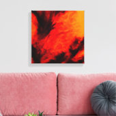 Ragfijne wolken - Oranje Canvas Afdruk (Insitu (Woonkamer))