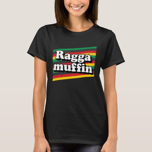 Raggamuffin Rasta Jamaica Roots Rastafarian Regga T-shirt (Voorkant)