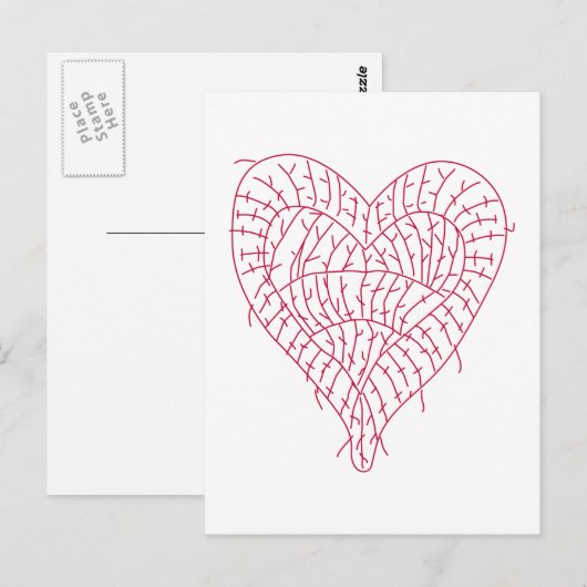Ragged Heart White Briefkaart (Voorkant / Achterkant)
