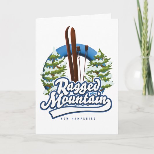Ragged Mountain New Hampshire ski logo Feestdagen Kaart (Voorkant)