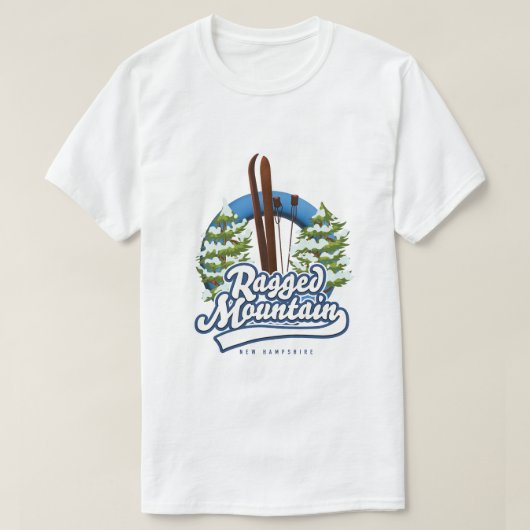 Ragged Mountain New Hampshire ski logo T-shirt (Design voorkant)
