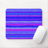 Ragged Rainbow Stripes Purples, Roze en Blauw Muismat (Met muis)
