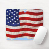 Ragged US Flag United States Patriotic Art Design Muismat (Met muis)