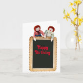 Raggedy Ann & Andy Kaart op krijtbord toestaan bew (Gele Bloem)