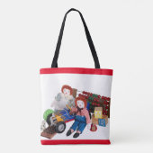 Raggedy Ann & Andy poppen met speelgoed Tote Bag (Achterkant)