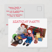 Raggedy Ann Andy speeltjes jongen meisje verjaarda Uitnodiging Briefkaart (Voorkant / Achterkant)