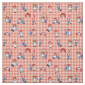 Raggedy Ann en Andy op Red Gingham Stof (Swatch)