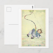 Raggedy Ann op een vlieger 1918 Illustratie Briefkaart (Voorkant / Achterkant)