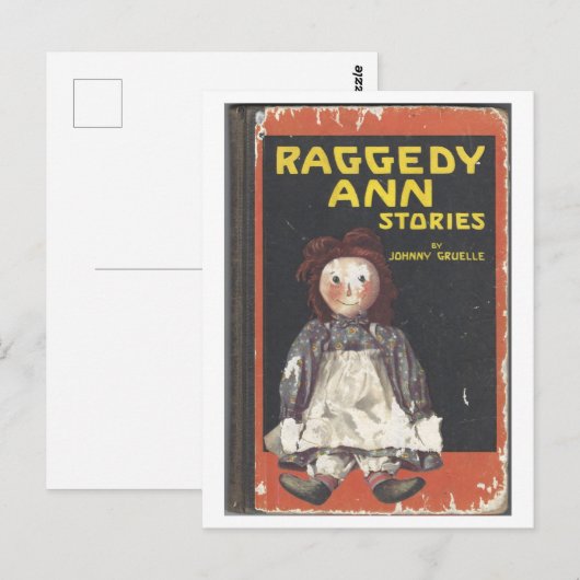 Raggedy Ann Stories door Gruelle 1918 Boek Hoesje Briefkaart (Voorkant / Achterkant)