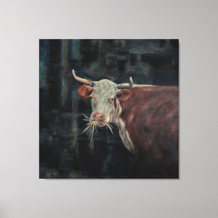 "Raggedy" De Familiekoe 40" x 40" Canvas Afdruk