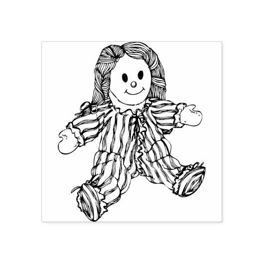 raggedy doll art stamp rubberstempel (Afrduk)