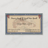 Raggedy Hearts Primitive Country Visitekaartje (Achterkant)