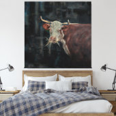 "Raggedy" The Family Cow 40" x 40" |  Canvas Afdruk (Insitu (Slaapkamer))