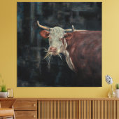 "Raggedy" The Family Cow 40" x 40" |  Canvas Afdruk (Insitu (Woonkamer))