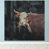 "Raggedy" The Family Cow 40" x 40" |  Canvas Afdruk (Insitu (Houten vloer))