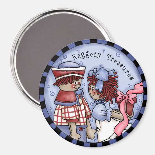 Raggedy Treasures Land Annie en Andy Magnet (Voorkant / Achterkant)