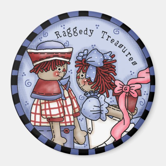 Raggedy Treasures Land Annie en Andy Magnet (Voorkant)