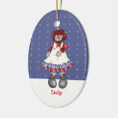 Raggety Doll Oval Kerstversiering Keramisch Ornament (Links)