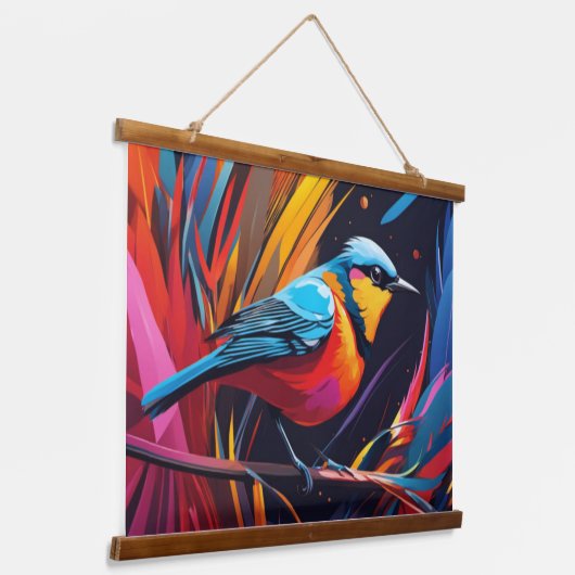 Raggiana Vogelwandtapijt Hangend Wandkleed (Gebogen)