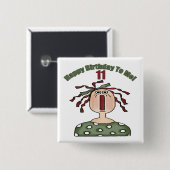 Raggische Annie 11th Birthday Gifts Vierkante Button 5,1 Cm (Voorkant /achterkant)