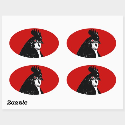 Raging Chicken Logo Ovale Sticker (Vel)