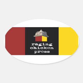Raging Chicken Press Ovale Tri-Color Sticker