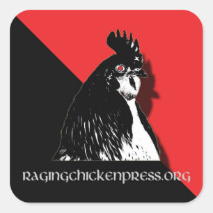 Raging Chicken Press Rode en Zwarte Sticker