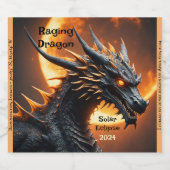 Raging Dragon Solar Eclipse Aanpassen Set van 6 Bier Etiket (Enkel label)