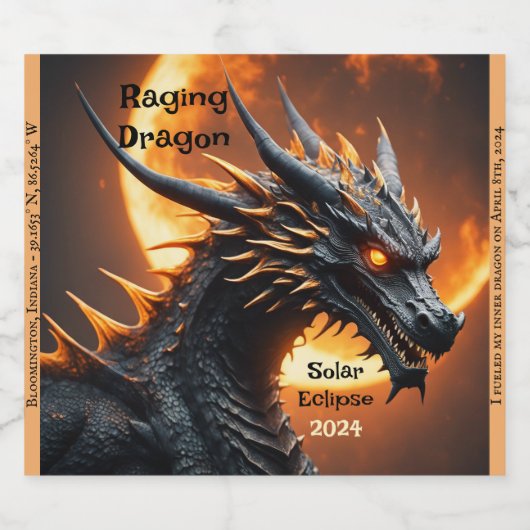 Raging Dragon Solar Eclipse Aanpassen Set van 6 Bier Etiket (Enkel label)