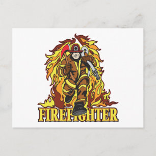 Raging Flams Firefighter Briefkaart
