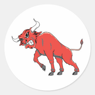 Raging Red Bull Ronde Sticker
