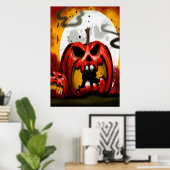 Raging Red Pumpkin | AI Art Poster (Thuiskantoor)