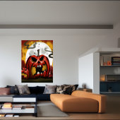 Raging Red Pumpkin | AI Art Poster