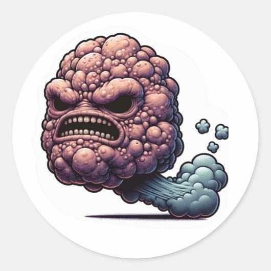 Raging Toot Komisch woedend scheet Ronde Sticker (Voorkant)