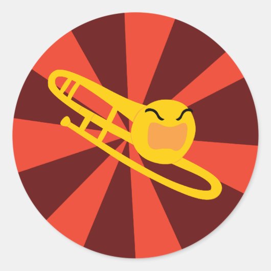 Raging Trombone Ronde Sticker (Voorkant)