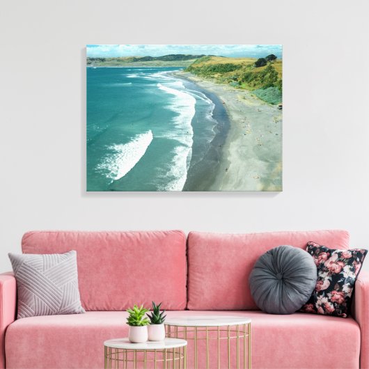 Raglan Beach, Nieuw-Zeeland door Bruce Stanfield Canvas Afdruk (Insitu (Woonkamer))