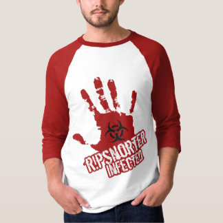 Raglan met ripsnorter geïnfecteerd Sleeve 3/4 T-shirt