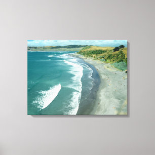 Raglan strand, Nieuw-Zeeland door Bruce Stanfield Canvas Afdruk