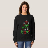 Raglan Sweatshirts met rode en groene kerstfeestda Trui (Voorkant volledig)