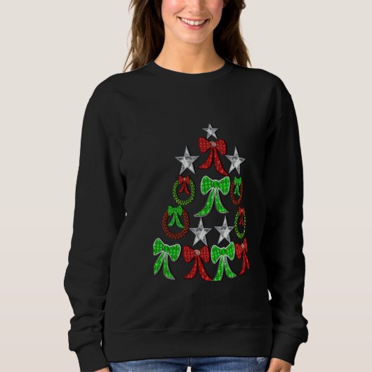 Raglan Sweatshirts met rode en groene kerstfeestda Trui (Voorkant)