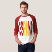 Raglan T-shirt wit rood rug man ESPANA (Voorkant volledig)
