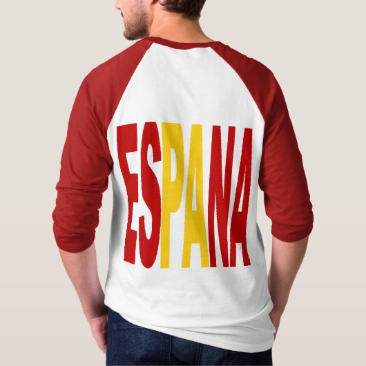 Raglan T-shirt wit rood rug man ESPANA (Achterkant)
