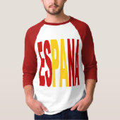 Raglan T-shirt wit rood rug man ESPANA (Voorkant)