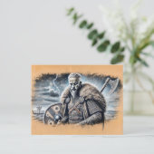 Ragnar Lodbrok in pastelkrijttekening Briefkaart (Staand voorkant)