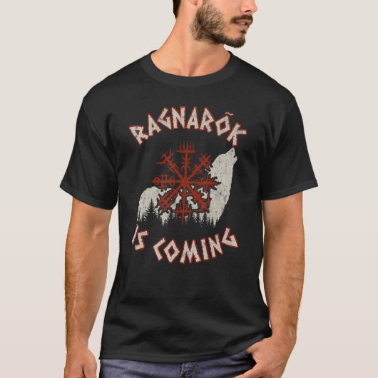 Ragnarok komt met Wolf Vegvisir Viking T-shirt (Voorkant)