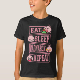 Ragnarok Poring Eet Slaap Herhaal Gamer Meme T-shi T-shirt